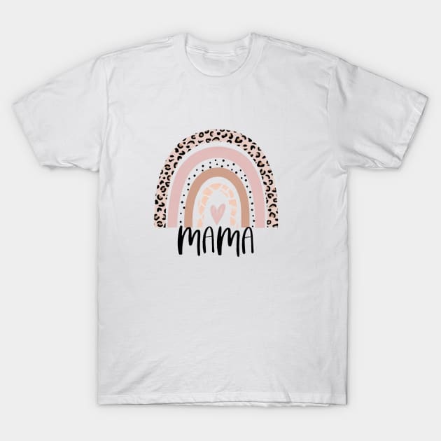 Retro Groovy Mama Rainbow Leopard Mother's Day T-Shirt by Maddalena's